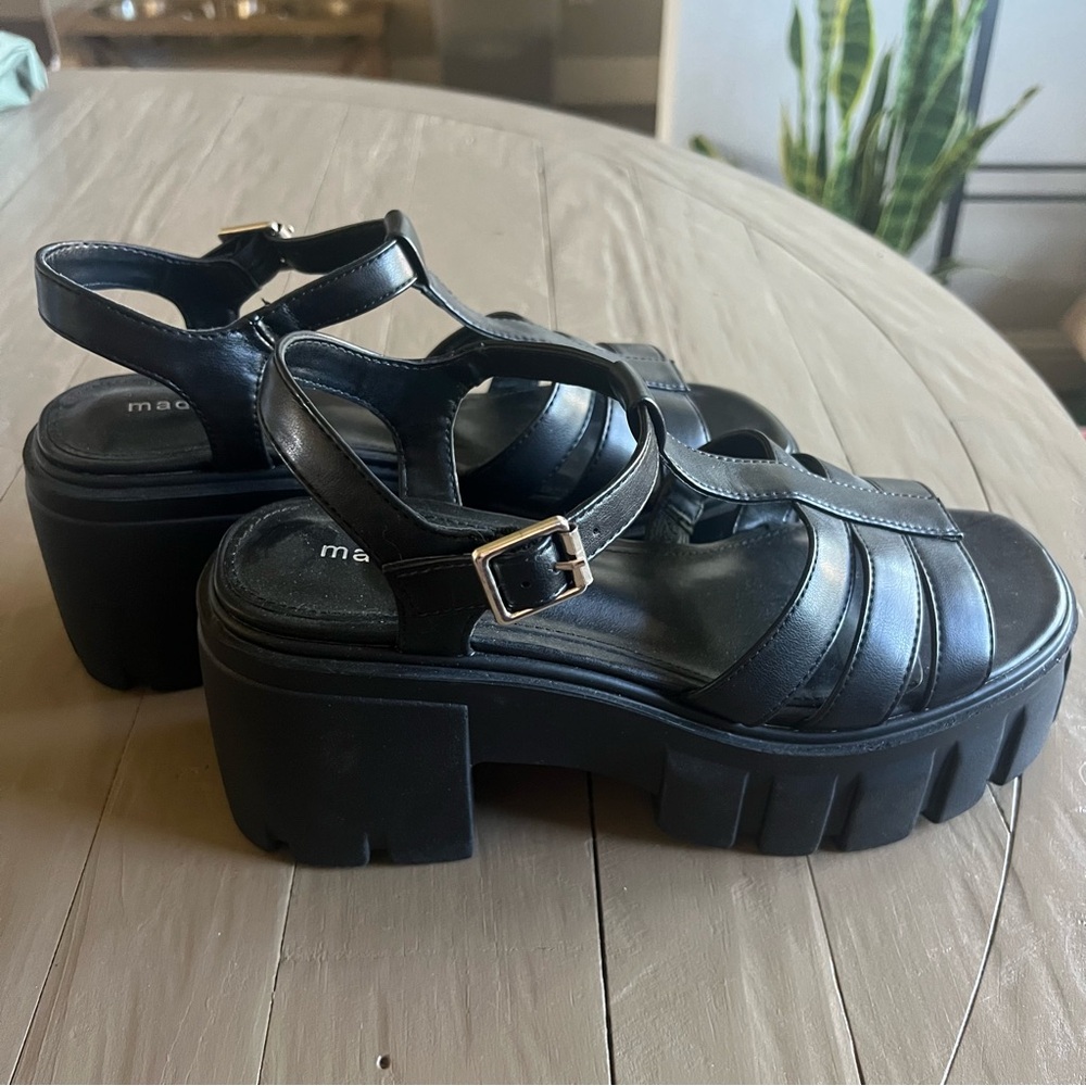 Madden Girl Black Chunky Platform Sandals